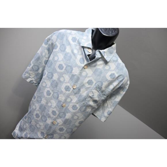 Tommy Bahama Hawaiian Shirt 100% Silk Geometric Short Sleeve Mens Size XL - Picture 4 of 11